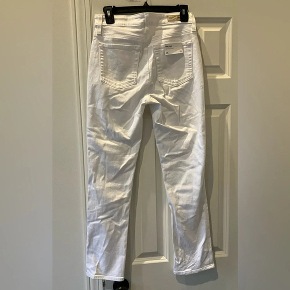 NWT AG Mari Crop High-Rise Slim Straight White Denim Jeans (26) - Picture 6 of 9